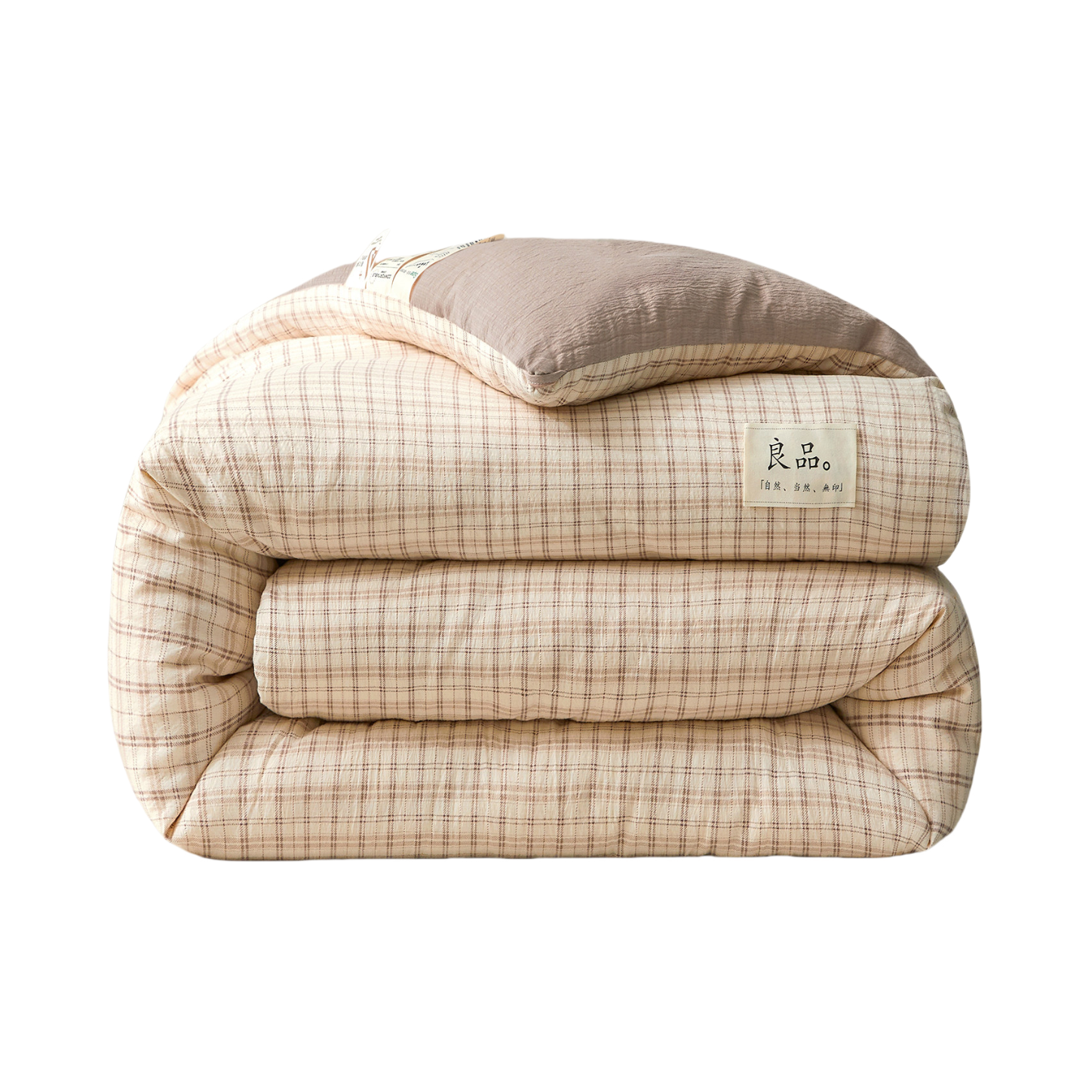 推荐商品：咔咯琪 A类裸睡级 100%涤纶被面 空调被 皱皱纱无印风大豆被