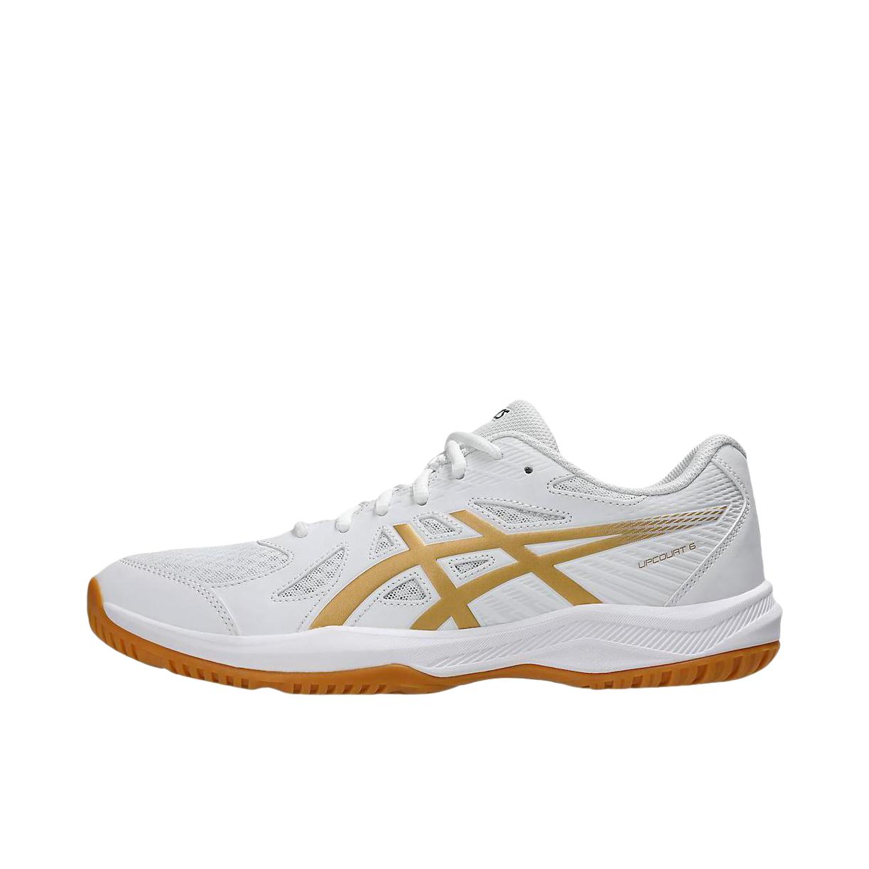 推荐商品：Asics/亚瑟士 Gel-UPCOURT 6 防滑 透气 地板 支撑 网面 抓地 乒乓球鞋 白色/金色
