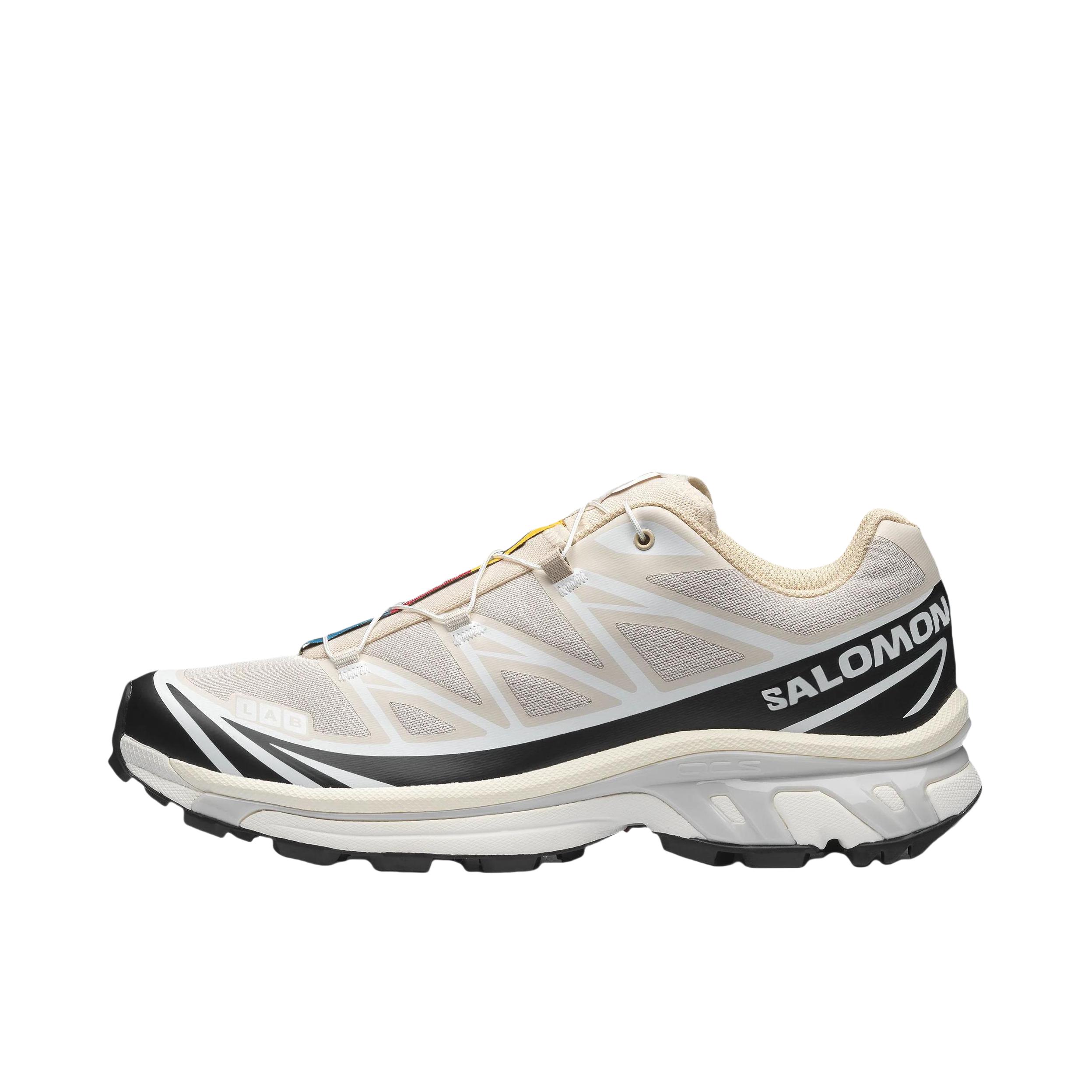 推荐商品：Salomon/萨洛蒙 XT-6 户外休闲鞋 越野跑鞋 织物复古机能透气网布支撑防水包裹性 米色/炭黑色