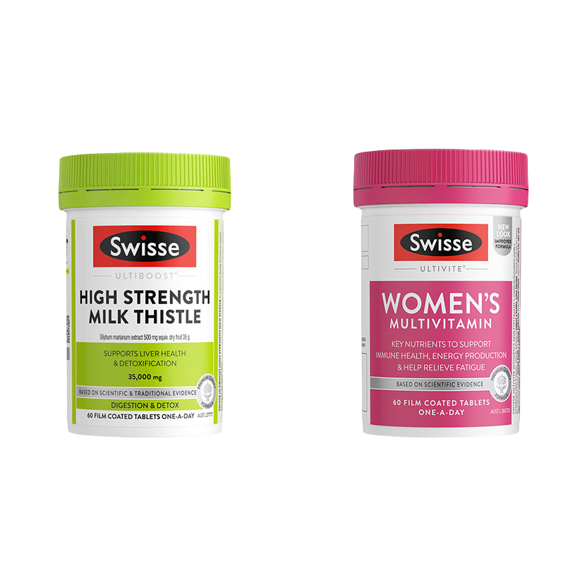 推荐商品：Swisse/斯维诗 高浓度奶蓟草片+女性复合维生素 组合装