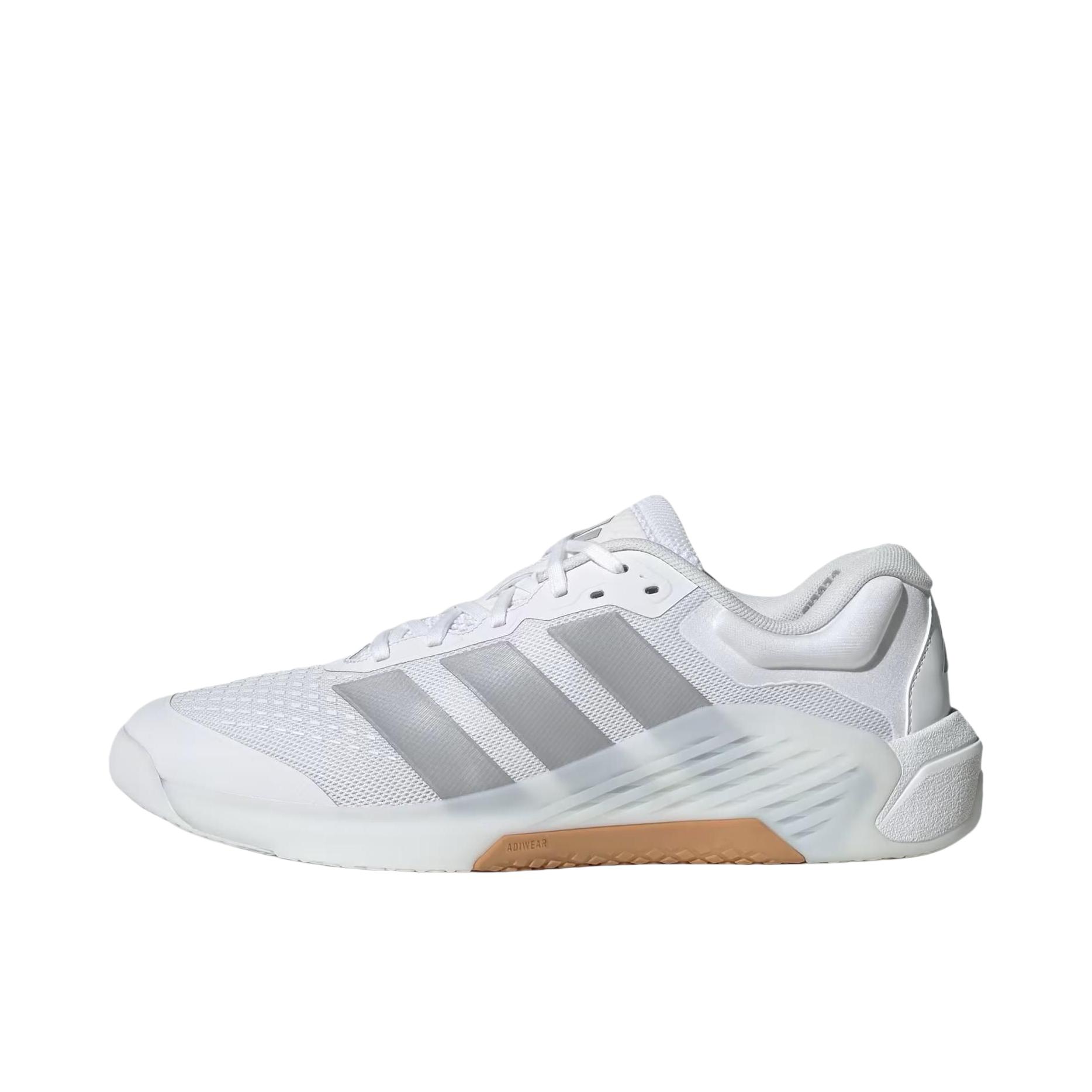 推荐商品：adidas DROPSET 4 训练鞋 厚底圆头舒适稳定回弹网面 白色/银色