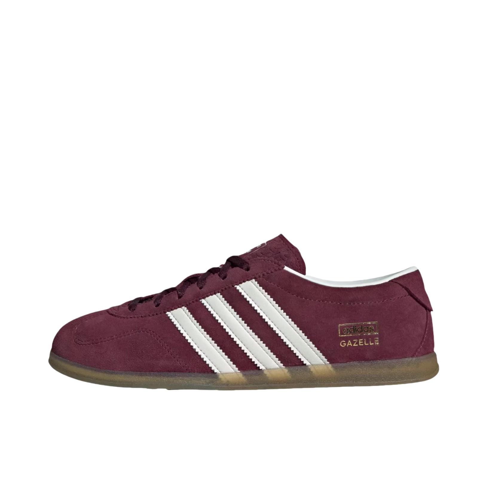 推荐商品：adidas Originals GAZELLE Lo Pro 板鞋 百搭耐磨低帮舒适薄底德训鞋T头鞋复古防滑贴合 酒红色/白色