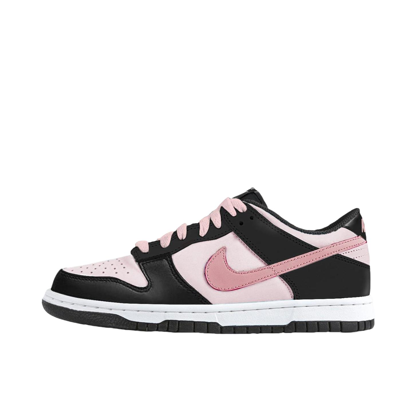 推荐商品：【定制球鞋】 Nike Dunk 板鞋 平跟系带防滑耐磨做旧高街简约百搭潮流复古美式 大童/草莓曲奇