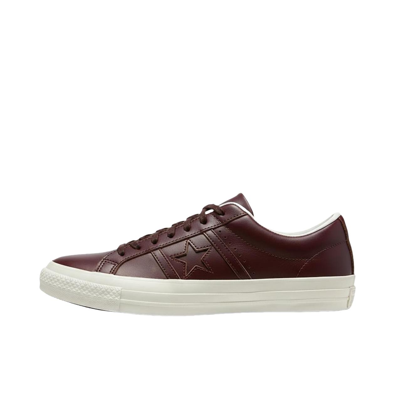 推荐商品：Converse/匡威 Star&Bars CHROMEXCEL LEATHER 板鞋 低帮系带平跟橡胶 棕色