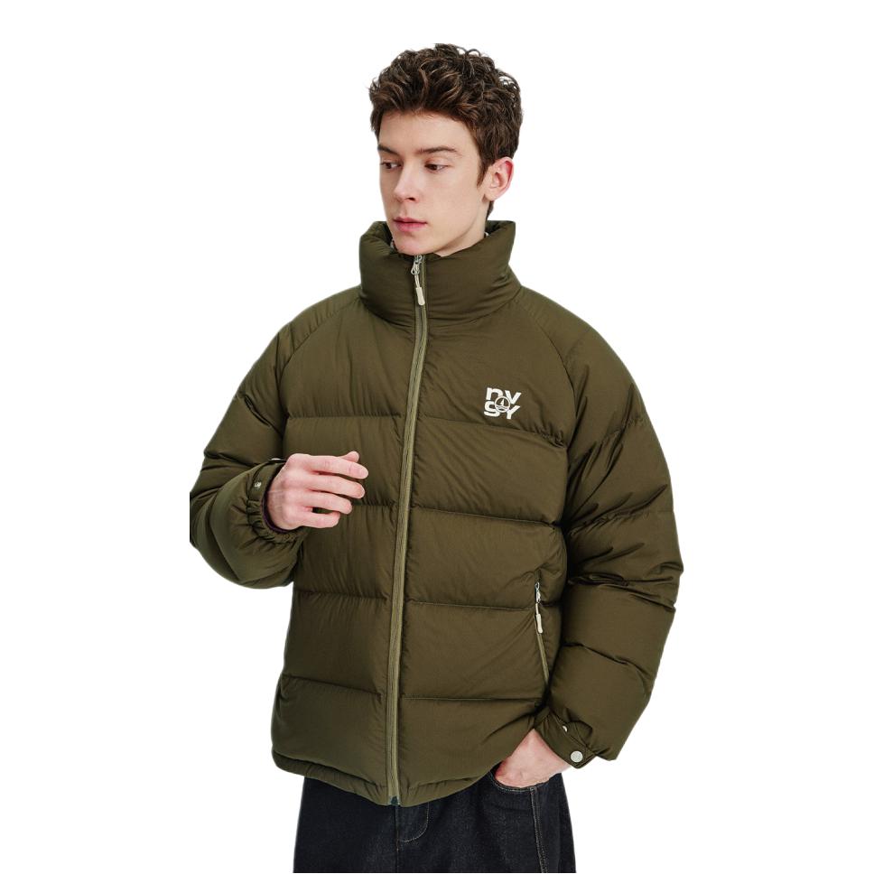 推荐商品：NVG·YOUNG 加厚保暖立领短款长袖羽绒服 3341605510 橄榄绿咖