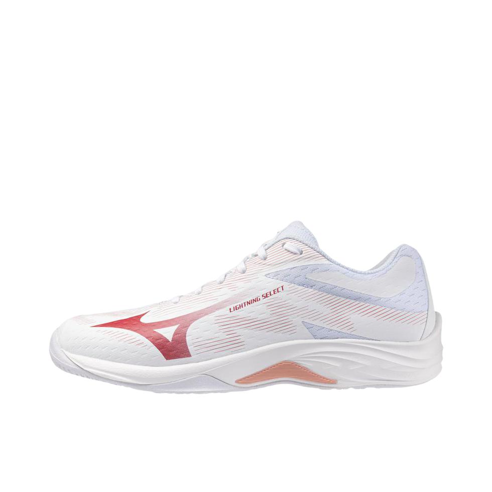 推荐商品：Mizuno/美津浓 Lightning Select 排球鞋 舒适百搭防滑耐磨支撑 白色/红色
