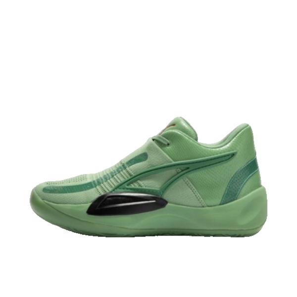 推荐商品：Puma/彪马 Rise Nitro 防滑耐磨 轻量缓震 舒适支撑 圆头 织物 实战 篮球鞋 绿色/黑色