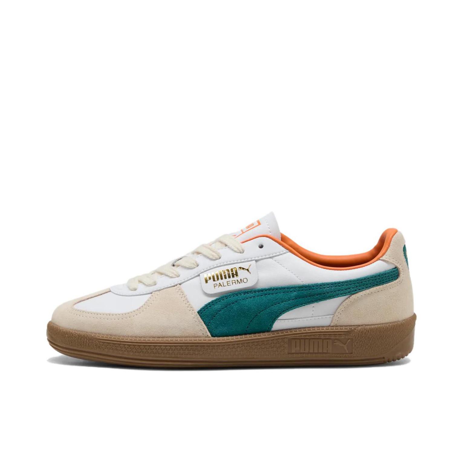 推荐商品：【朴彩英同款】 Puma/彪马 Palermo Og T头鞋 德训鞋 运动休闲鞋 时尚潮流拼接舒适百搭薄底复古 白色/绿宝石色/树胶色