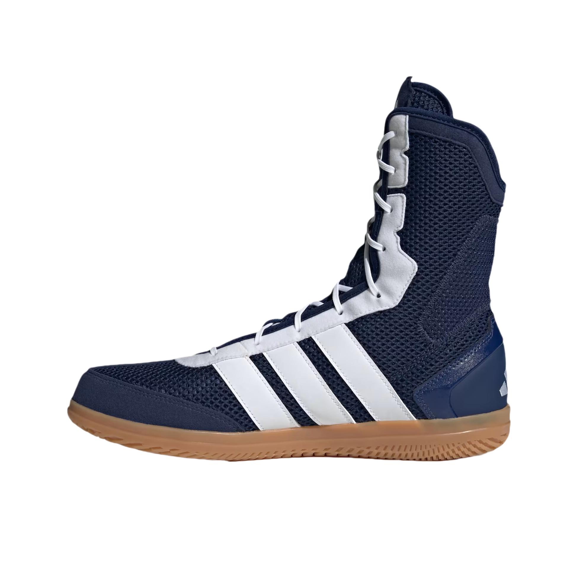 推荐商品：adidas Box Hog 训练鞋 织物防滑舒适 宽版/深蓝色/云白色/核心黑