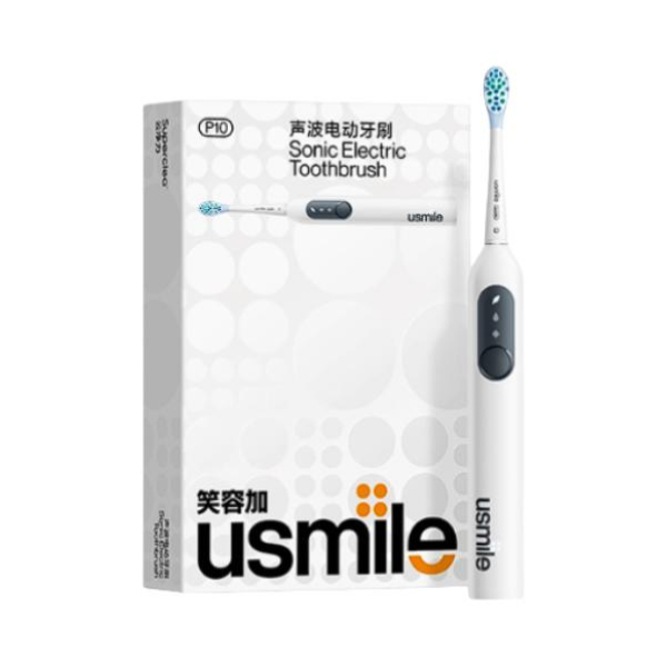 推荐商品：usmile P10 成人款 电动牙刷 防水 软毛 声波震动 声波式 超长续航 缓震科技 不伤牙 充电式 新婚 礼物款 后浪 扫振 小圆屏 不打牙 笑口常开