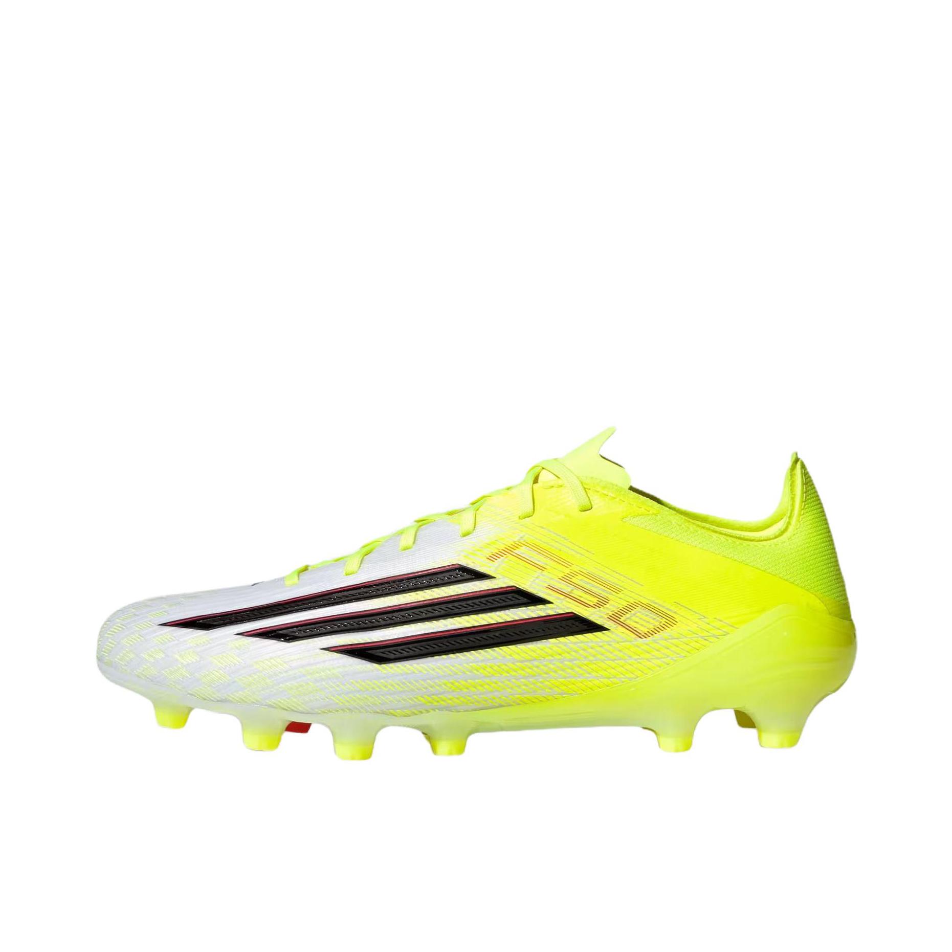 推荐商品：adidas F50 PRO HG/AG 次顶级 胶质混钉 人造草地 舒适百搭 足球鞋 太阳黄/核心黑/亮红色