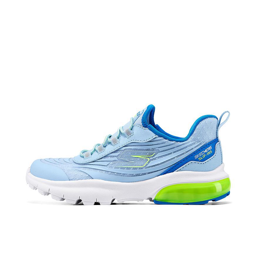 推荐商品：Skechers/斯凯奇 一脚蹬 轻便 透气 缓震 网面 闪穿科技 运动鞋儿童 303944L 大童/蓝色