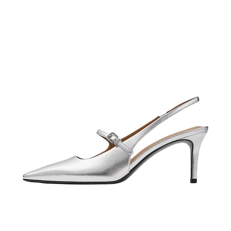 推荐商品：CHARLES&KEITH 高跟鞋 气质尖头时尚 CK1-60920414 银色