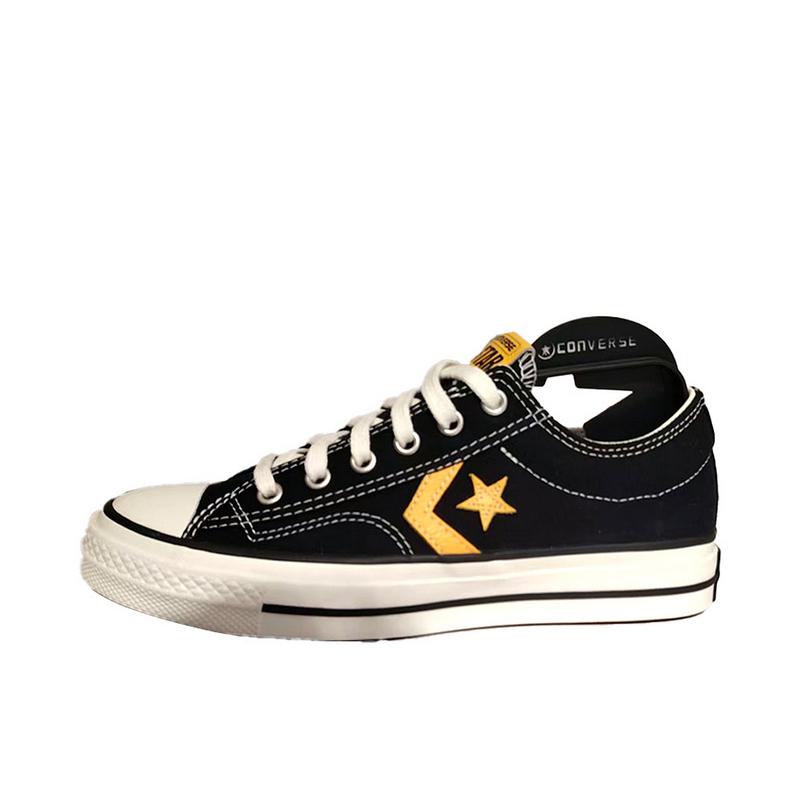 推荐商品：Converse/匡威 Star Player 76 帆布鞋 防滑耐磨舒适轻便易穿圆头百搭复古支撑 深黑色/黄色