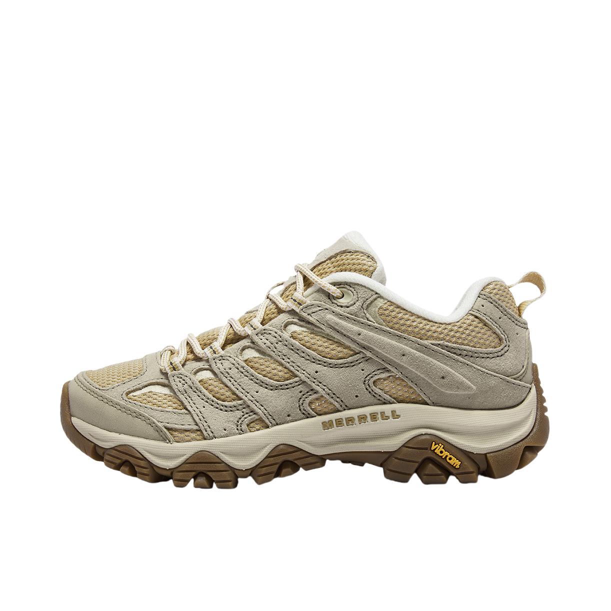 推荐商品：Merrell/迈乐 MOAB 3 低帮 登山鞋 户外休闲鞋 织物防滑耐磨透气轻量缓震包裹性抓地 杏仁黄