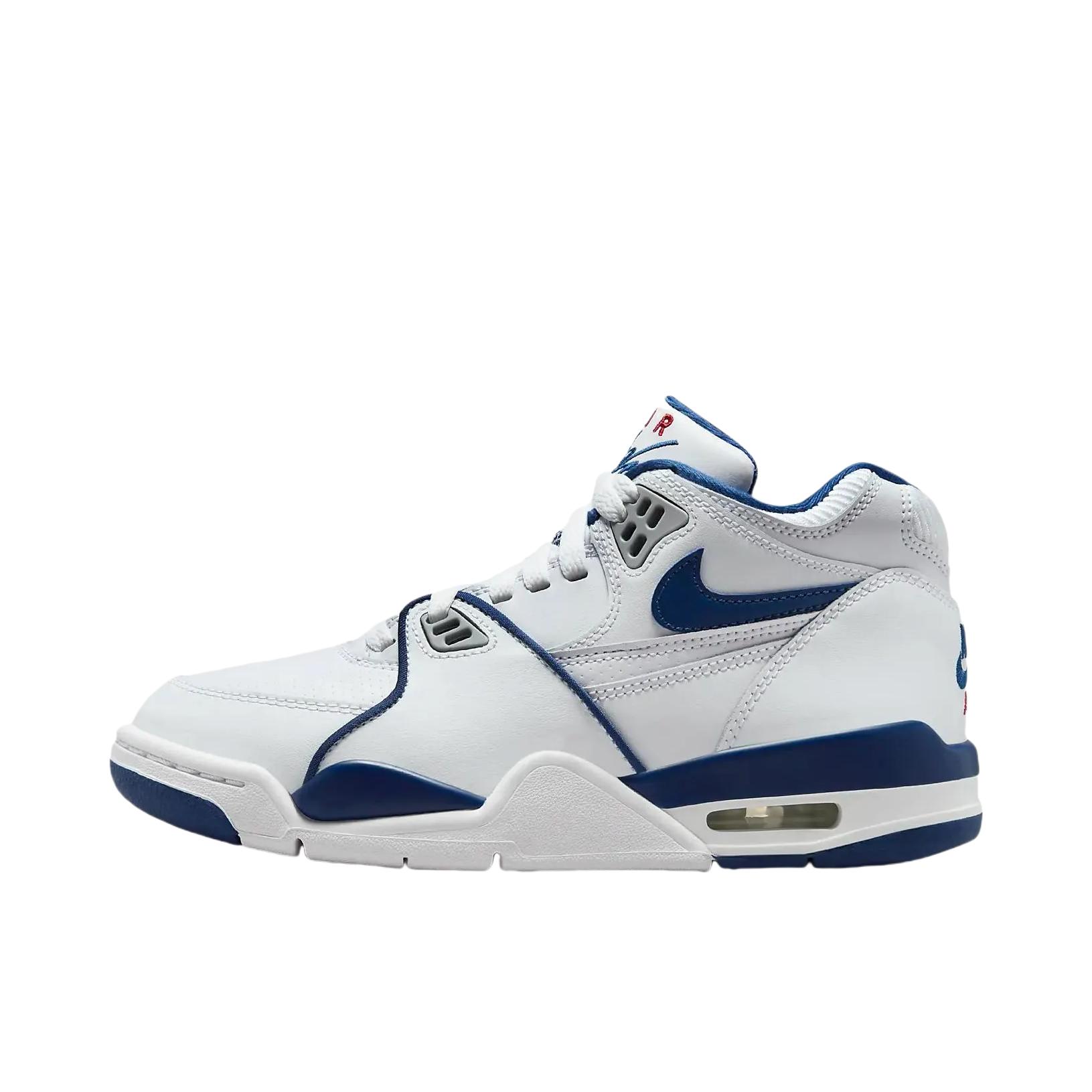 推荐商品：Nike Air Flight 89 篮球鞋 舒适缓震防滑耐磨潮流简约百搭复古轻便 大童/白色/蓝色
