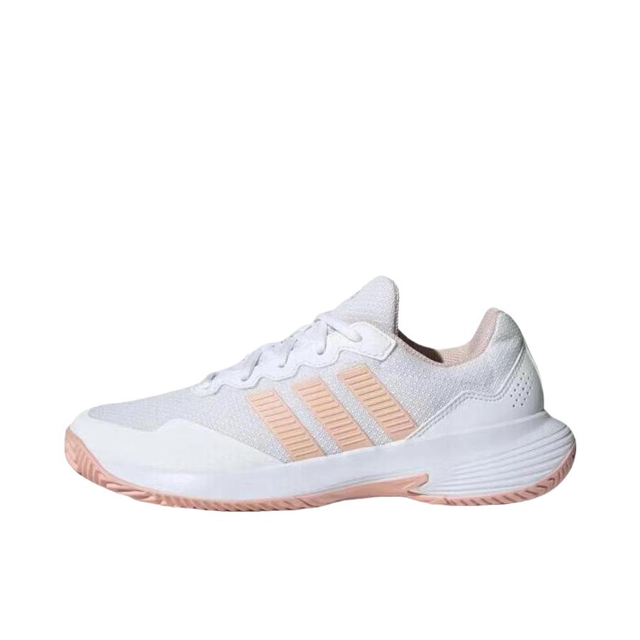 推荐商品：adidas GameCourt 2.0 耐磨防滑 网面网布 透气 缓震 网球鞋 白色/粉色