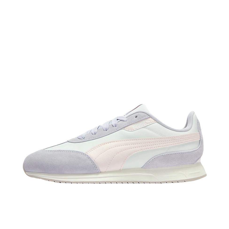 推荐商品：Puma/彪马 SOFTRIDE ST 运动休闲鞋 缓震复古拼接 女款/紫色/粉色/暖白色