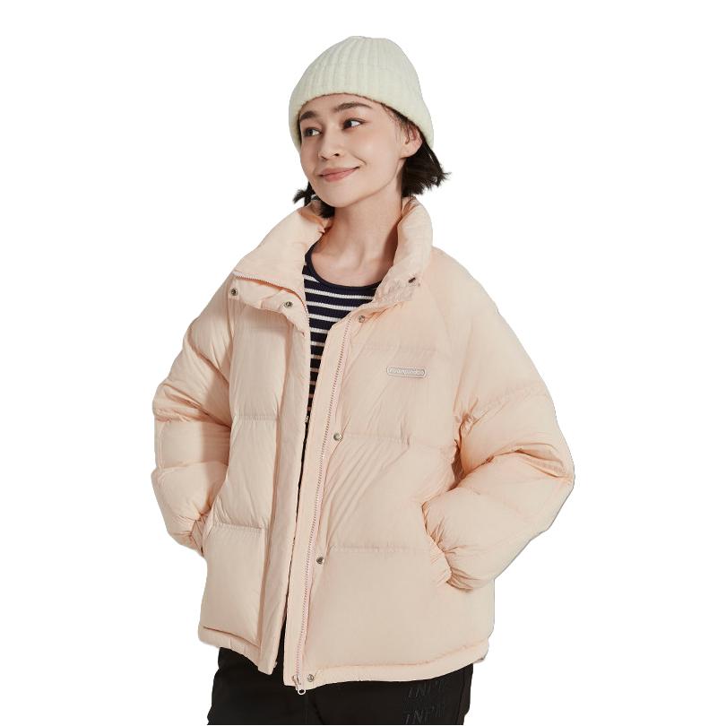 推荐商品：暖频道 保暖短款长袖羽绒服 女装 623106 桃泥粉