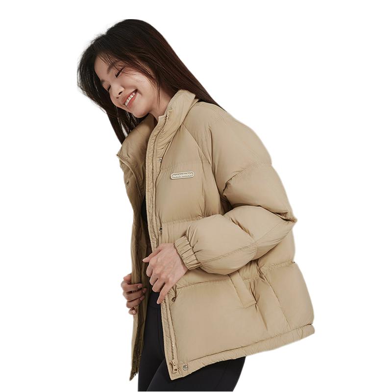 推荐商品：暖频道 保暖短款长袖羽绒服 女装 623106 驼咖