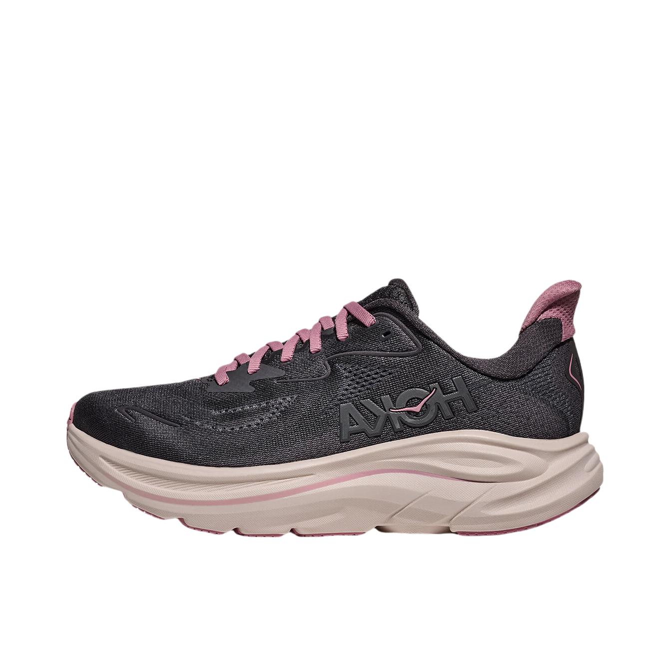 推荐商品：HOKA ONE ONE  CLIFTON 10  轻量 缓震 防滑 入门 训练 克利夫顿 10 跑鞋 银河灰/干枯玫瑰粉