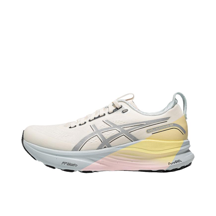 推荐商品：Asics/亚瑟士 GEL-KAYANO 32 跑鞋 防滑耐磨稳定支撑缓震回弹轻量训练圆头体测夜跑短跑 白色/银灰色