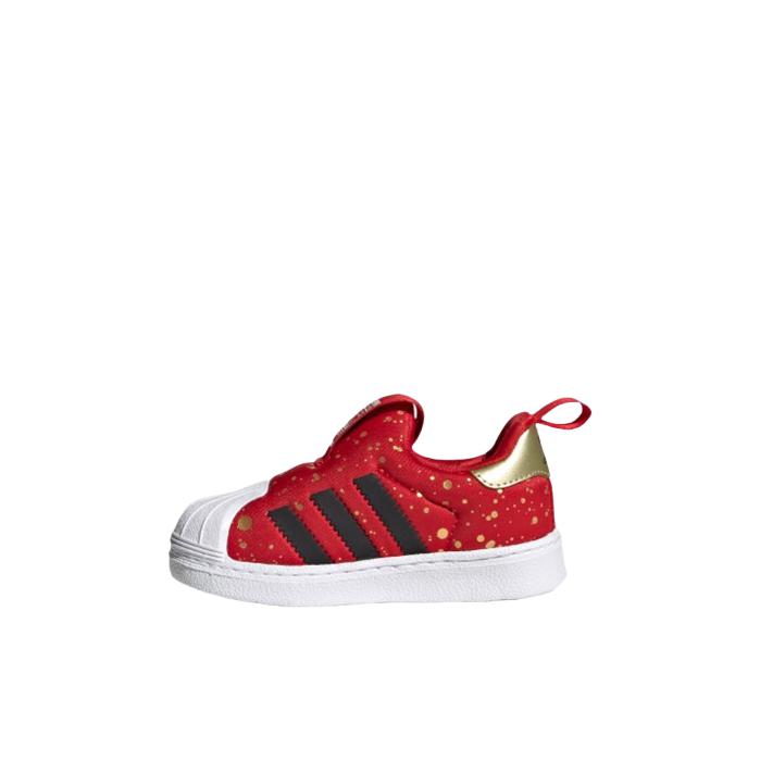 推荐商品：adidas Originals Superstar 360 一脚蹬 软底 贝壳头 板鞋儿童 婴童/红色/白色/金色