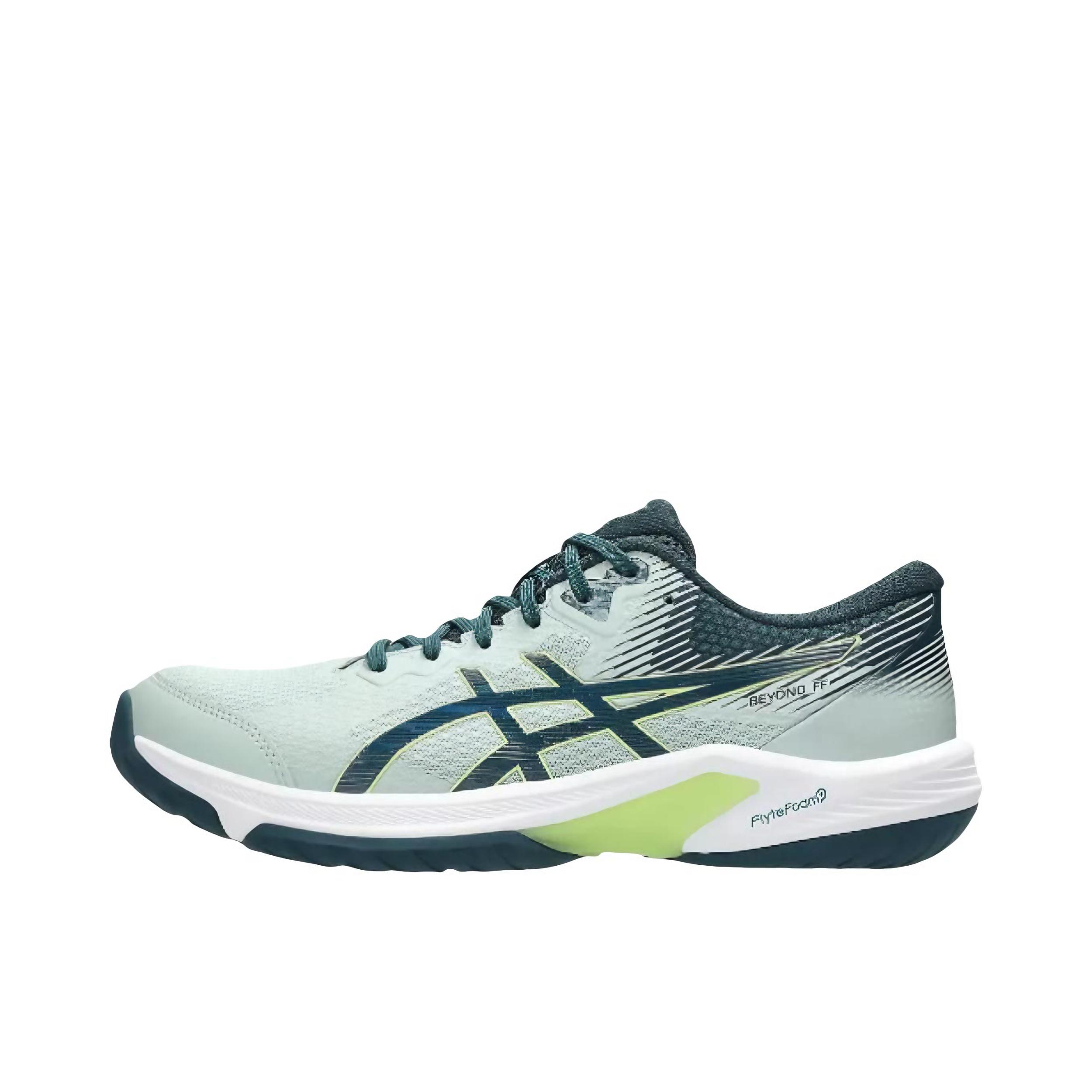 推荐商品：Asics/亚瑟士 Beyond FF 轻量 缓震 稳定支撑 耐磨耐用 网面 训练鞋 浅灰色/绿色