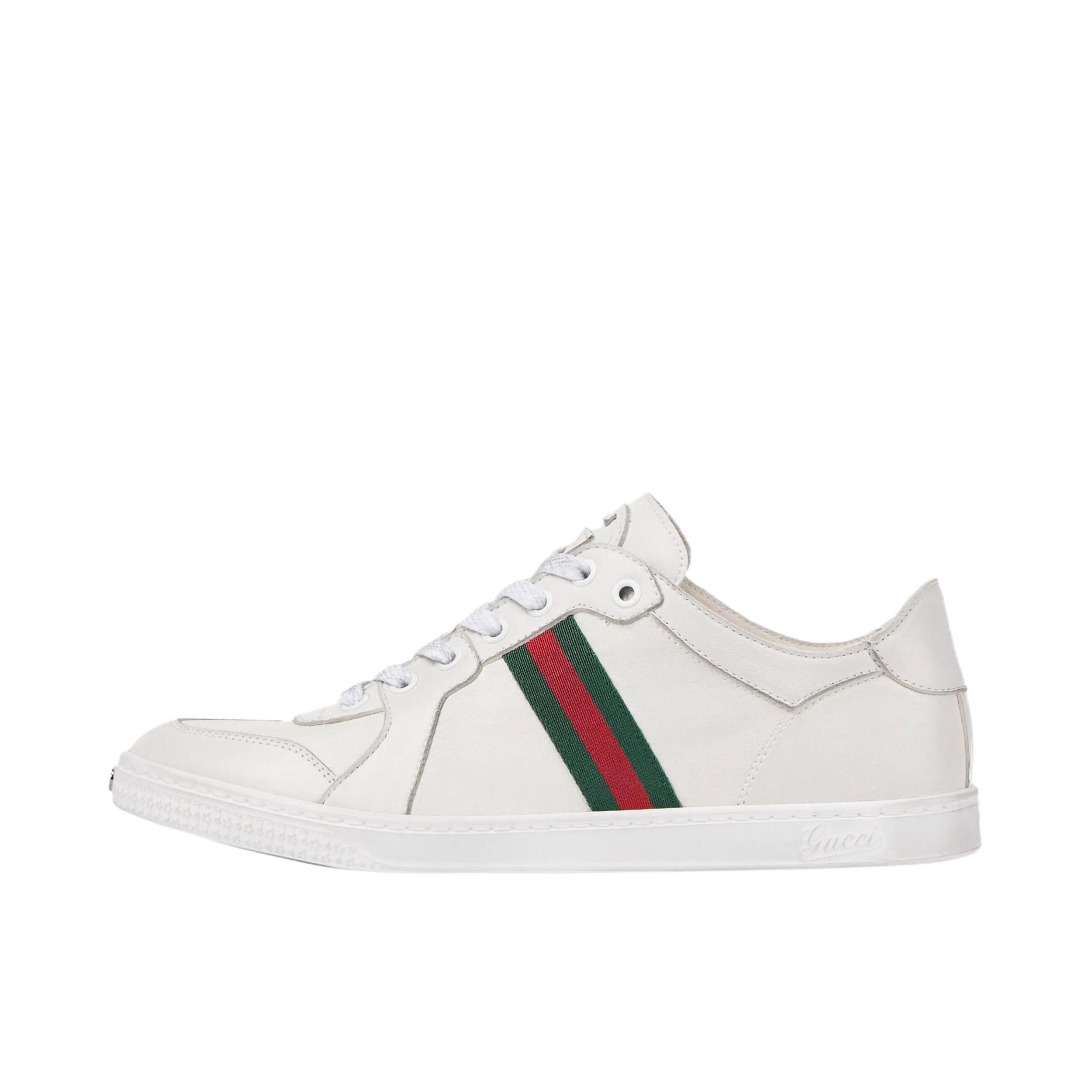 推荐商品：Gucci Famiglia 板鞋 舒适时尚简约百搭圆头做旧效果 女款/白色