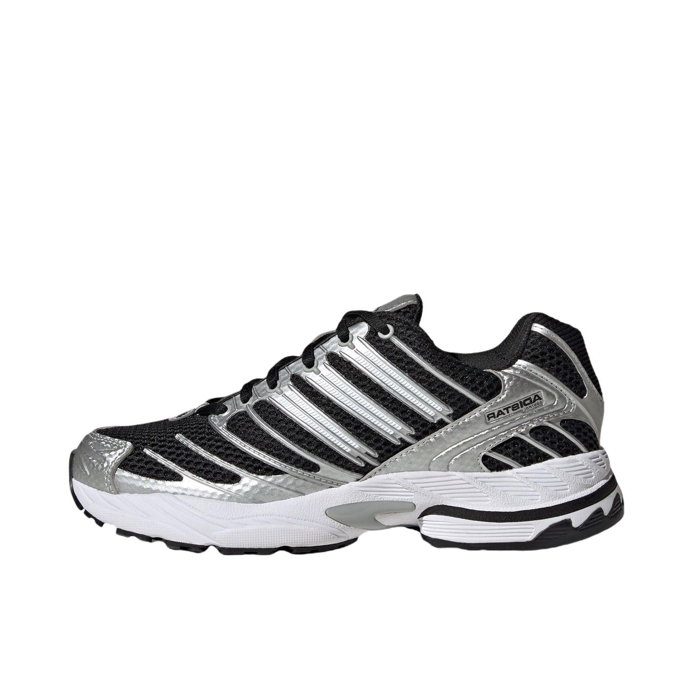 推荐商品：adidas Adistar Control 3 跑鞋 厚底橡胶圆头系带贴合网面 黑色/金属银/白色