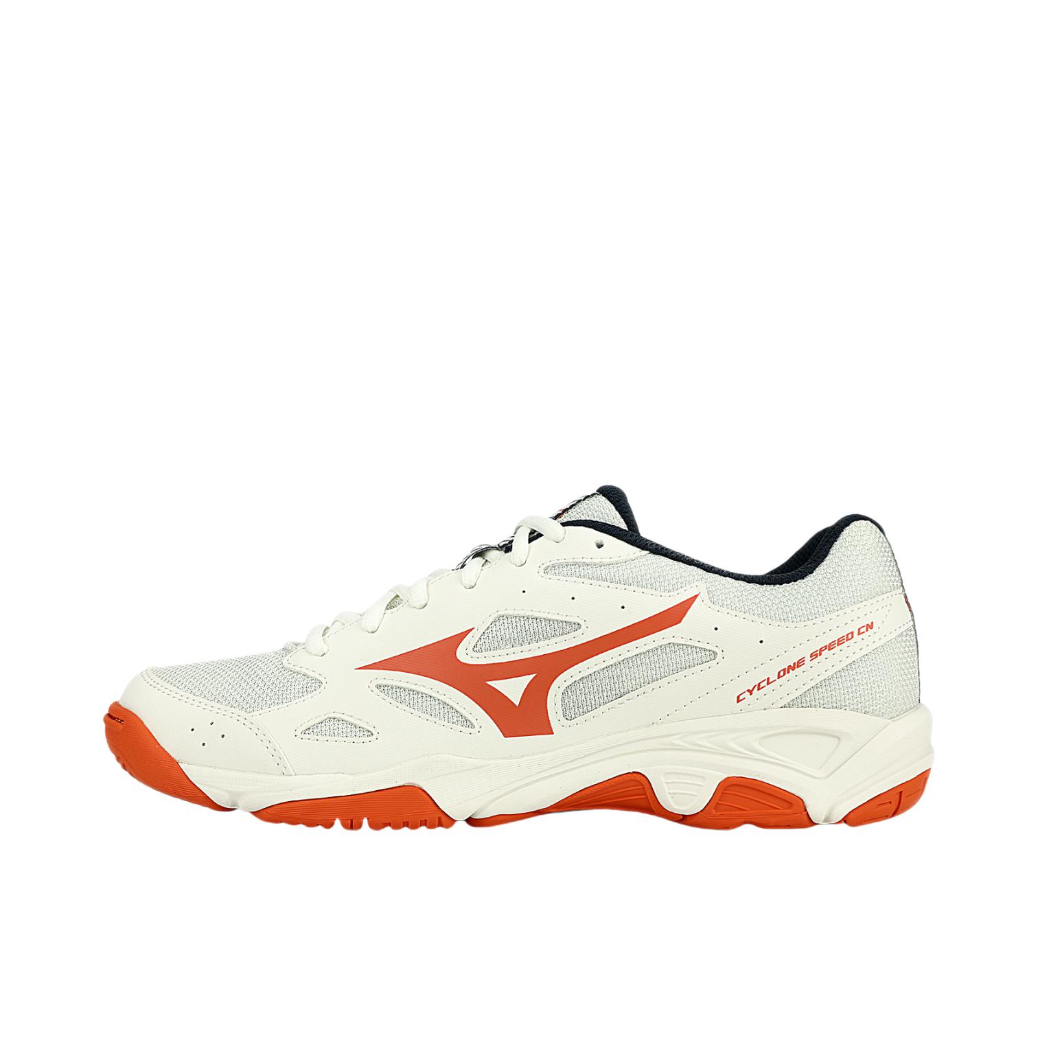 推荐商品：Mizuno/美津浓 Cyclone Speed CN 减震回弹 防滑耐磨 透气 排球鞋 白色/橙色