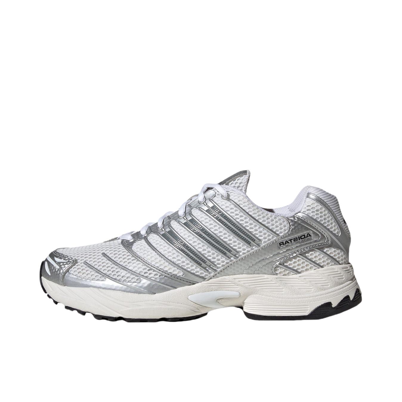 推荐商品：adidas Adistar Control 3 跑鞋 厚底橡胶圆头系带贴合网面 白色/金属银/黑色