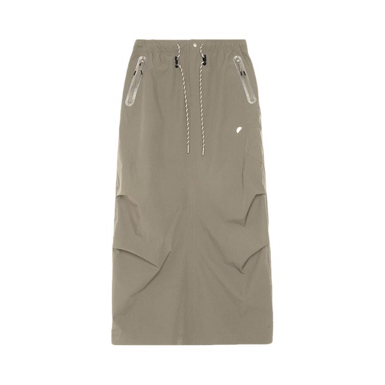 推荐商品：半圆 柔软透气中腰半身长裙 女装 15629043 卡其