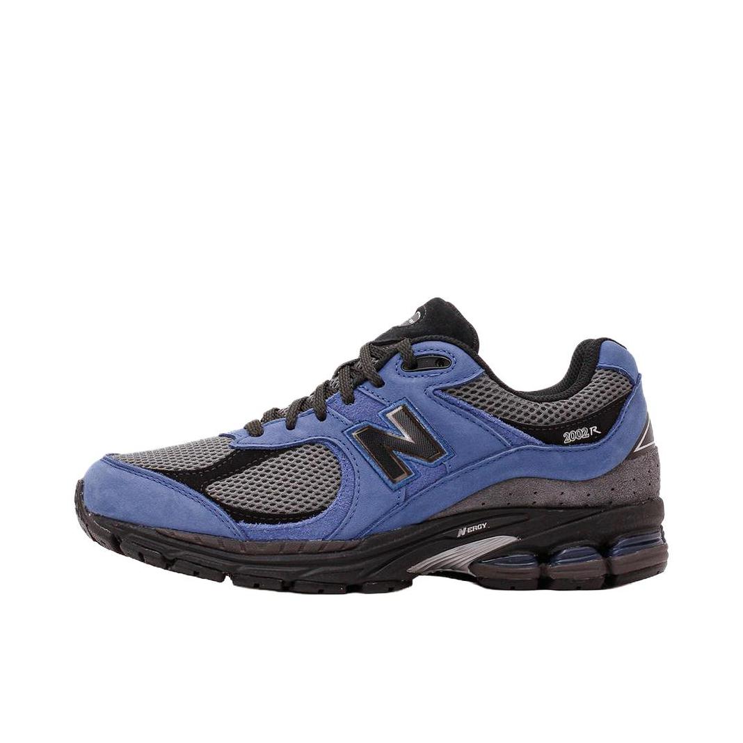 推荐商品：New Balance 2002R 跑鞋 缓震防滑耐磨透气复古拼接防水气垫慢跑支撑 蓝色/黑色