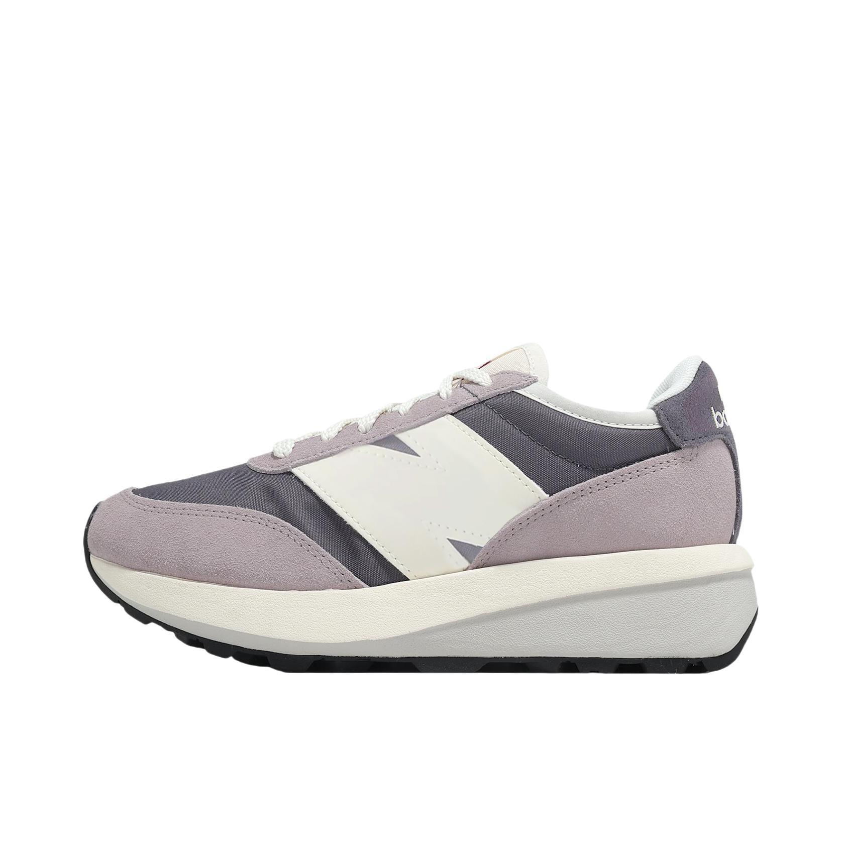 推荐商品：New Balance 370 复古百搭 时尚潮流 舒适减震 防滑耐磨 增高 运动休闲鞋 D宽/紫色/白色
