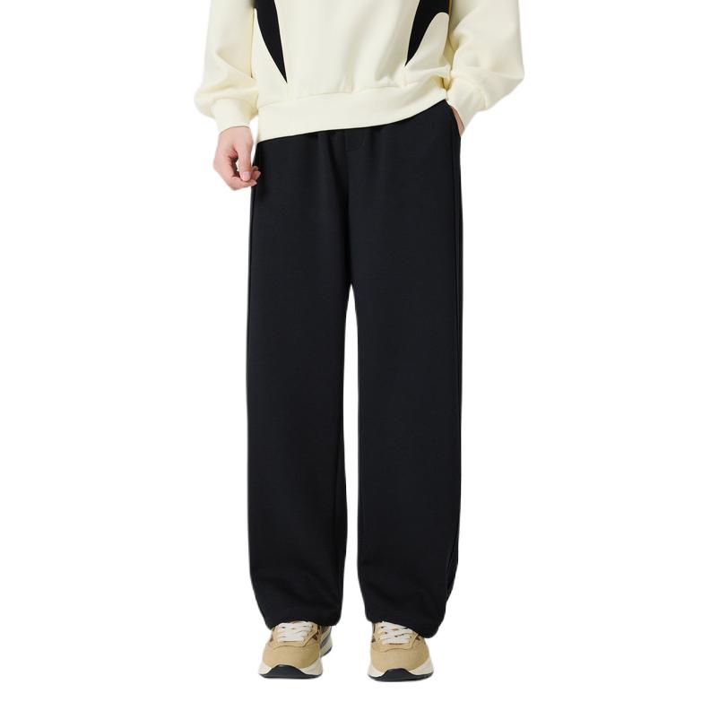 推荐商品：快鱼 透气青春活力直筒松紧腰微弹休闲长裤 15K1207 黑