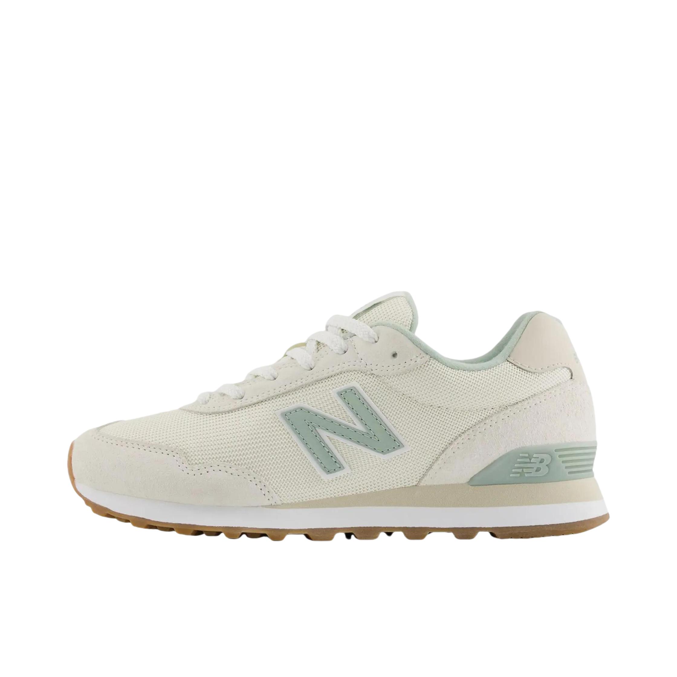 推荐商品：New Balance 515 跑鞋 时尚复古防滑耐磨舒适透气低帮耐穿 B宽/女款/米色/绿色