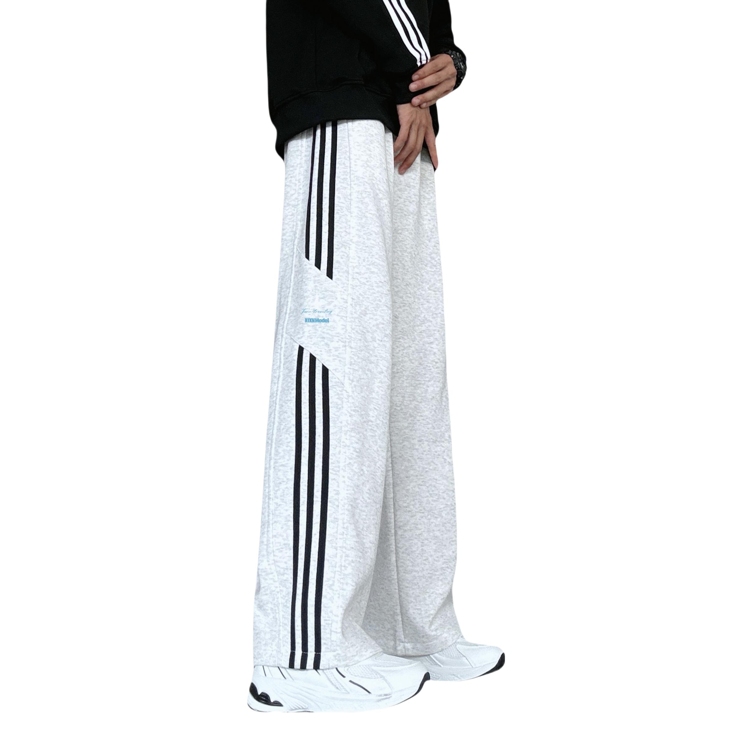 推荐商品：XIXN 亲肤保暖直筒条纹运动长裤 DYH-CK7220-CF06 白花灰