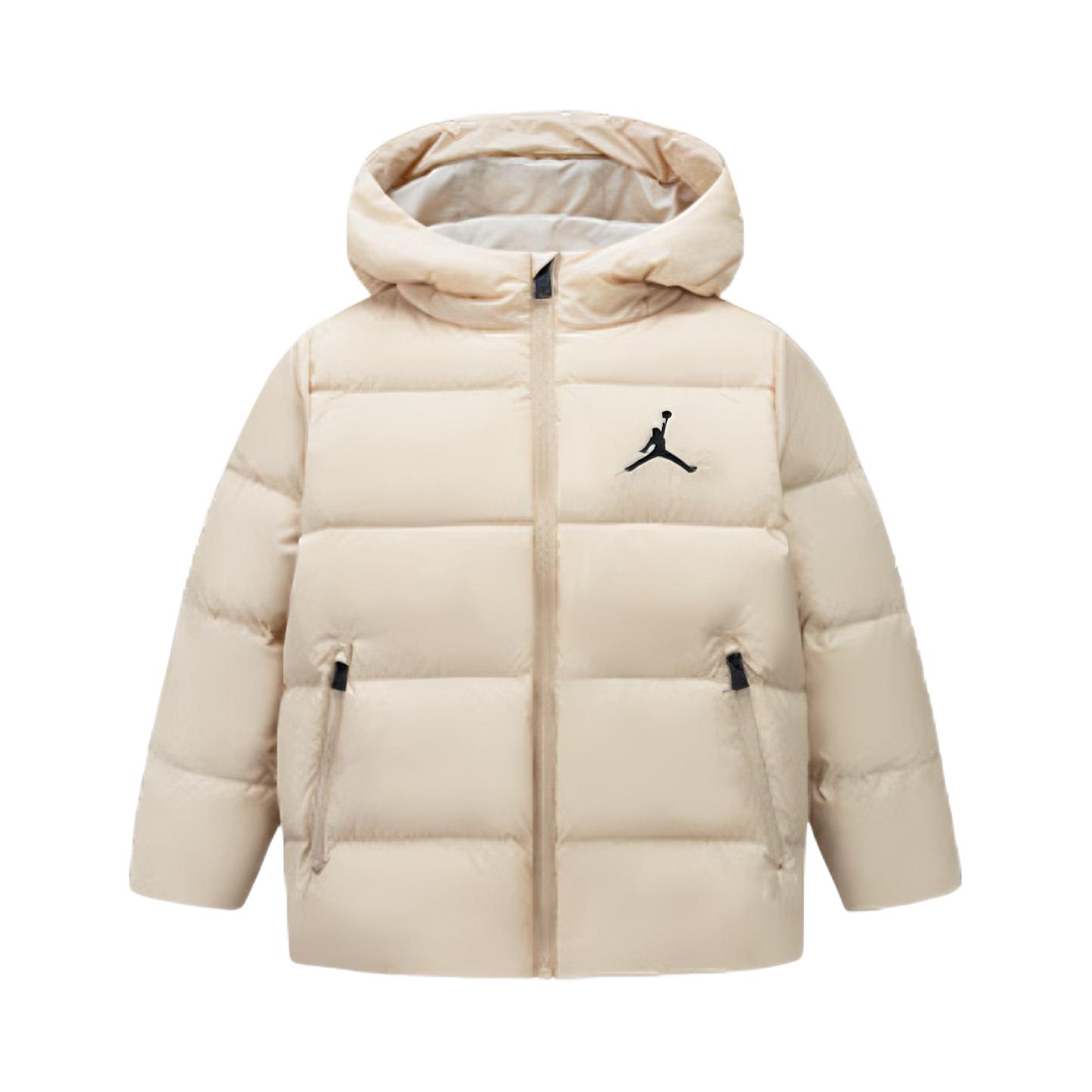 推荐商品：Jordan Brand/乔丹童装 保暖防风透气连帽羽绒服 中大童 JD2532256GS 白沙