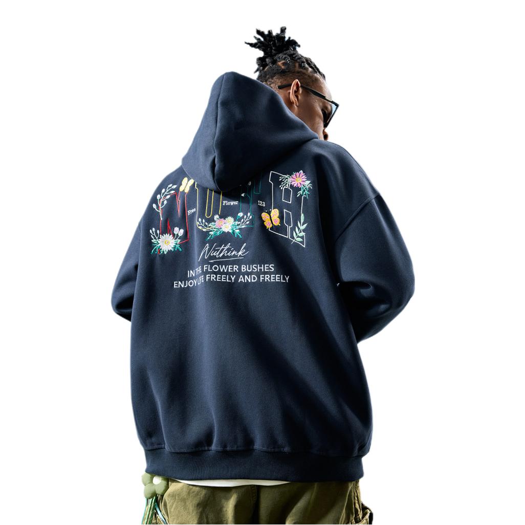 推荐商品：Nuthink 2026SS 拉链连帽美式长袖卫衣 蓝