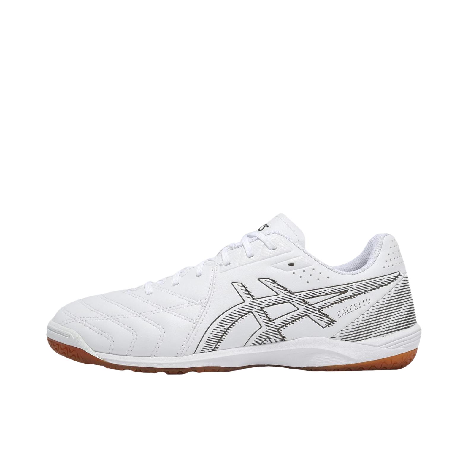 推荐商品：Asics/亚瑟士 Calcetto Wd 9 简约百搭 防滑耐磨 薄底 平底 胶质 碎钉 足球鞋 2E宽/白色/黑色