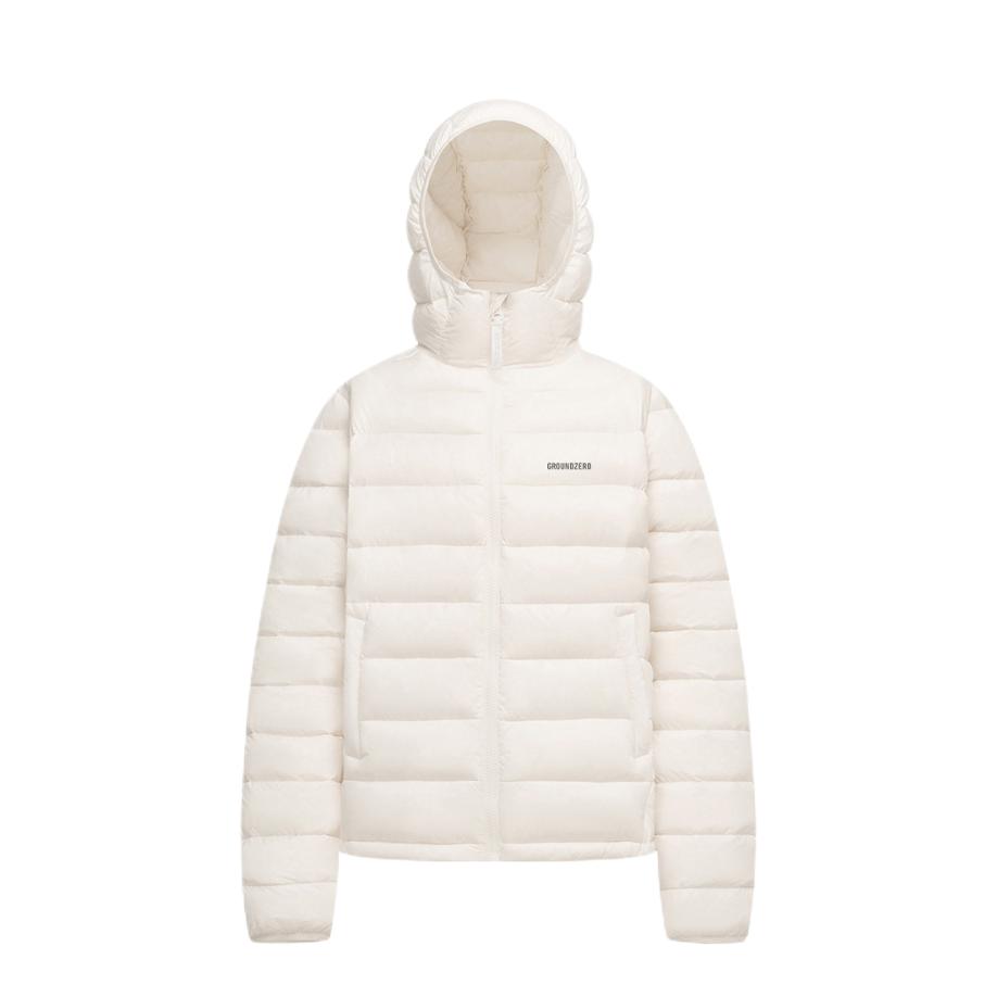 推荐商品：GROUNDZERO 轻薄款保暖连帽短款羽绒服 GZODNNYA18300 杏