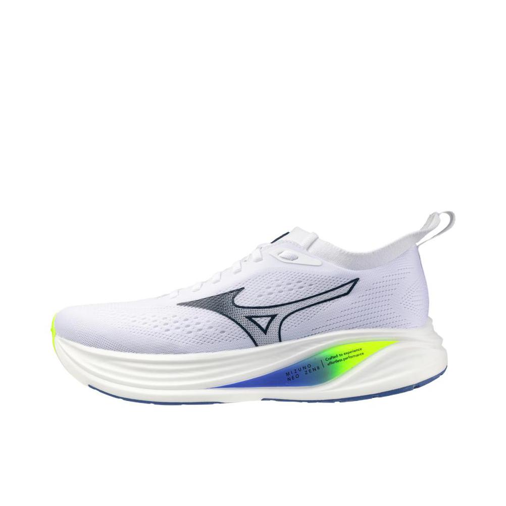 推荐商品：Mizuno/美津浓 NEO ZEN 2 跑鞋 厚底系带透气贴合耐穿回弹 白色