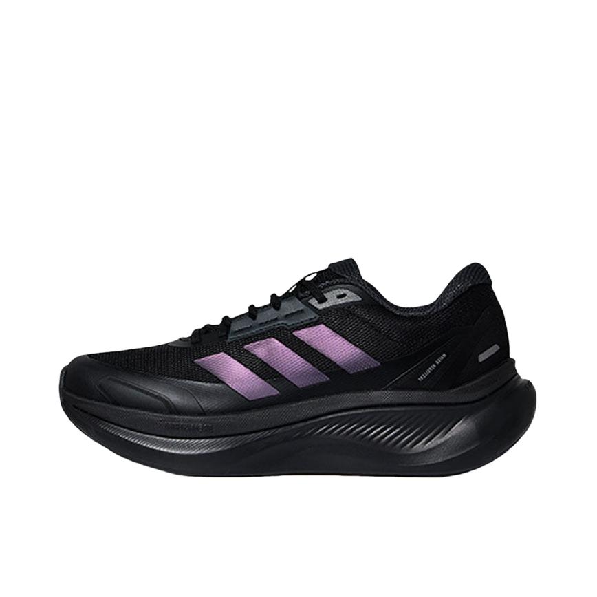 推荐商品：adidas DREAMCUSHION 跑鞋 防滑系带厚底贴合回弹稳定 黑色/紫色