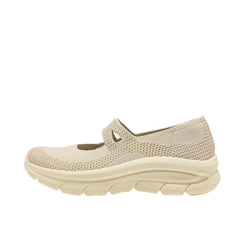 推荐商品：Skechers/斯凯奇 Arch Fit MC D'LUX 运动休闲鞋 透气防滑耐磨舒适浅口软底一脚蹬缓震厚底玛丽珍鞋平底鞋健步鞋 女款/乳白色