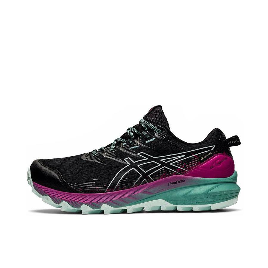 推荐商品：Asics/亚瑟士 Gel-Trabuco 10 跑鞋 防滑耐磨稳定支撑织物舒适透气缓震回弹时尚 黑色/紫色