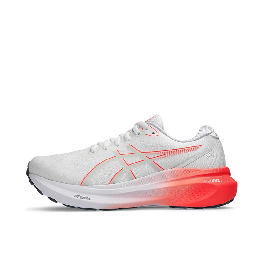 推荐商品：Asics/亚瑟士 Gel-Kayano 30 跑鞋 舒适透气轻便稳定足弓支撑防滑耐磨缓震轻量回弹慢跑圆头 女款/白色/红色