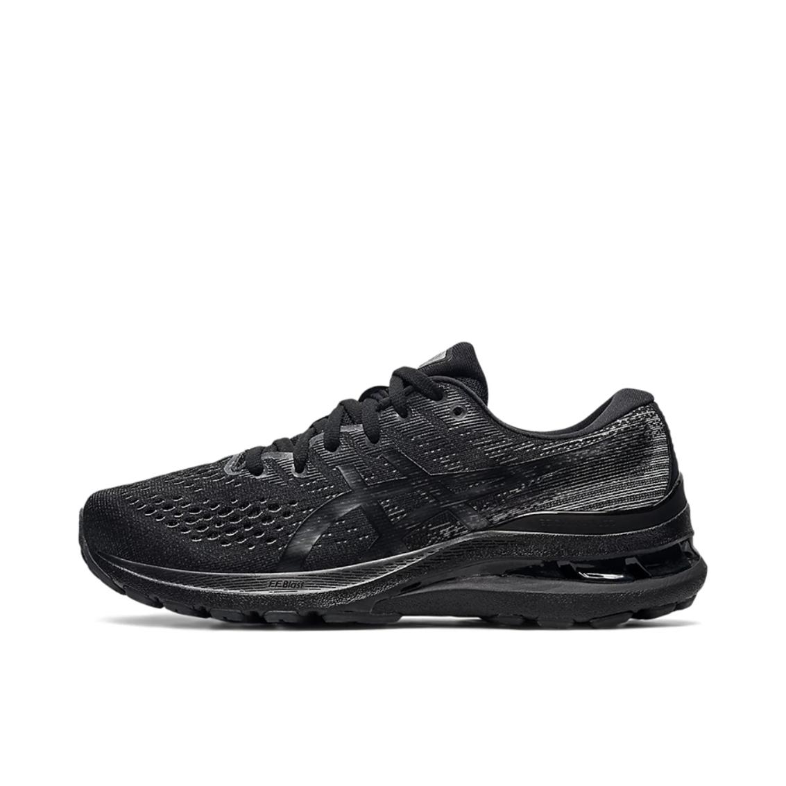 推荐商品：Asics/亚瑟士 Gel-Kayano 28 跑鞋 马拉松夜跑气垫稳定足弓支撑防滑耐磨缓震回弹网面透气织物 女款/D宽/黑武士