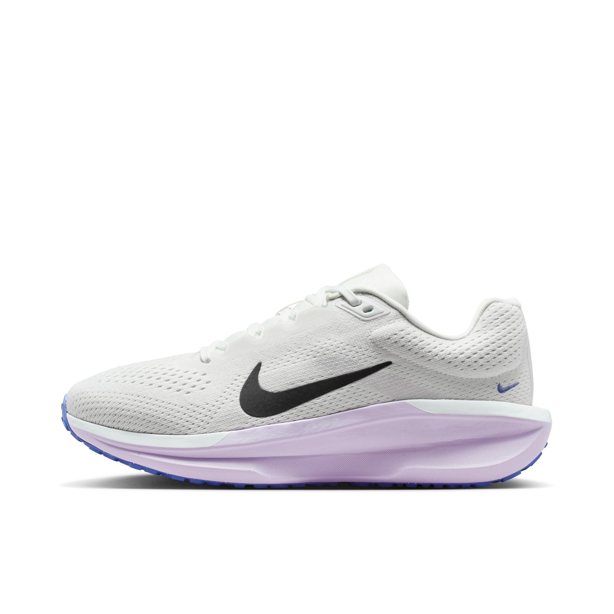 推荐商品：Nike Winflo 11 跑鞋 网面轻便减震简约休闲长跑短跑训练防水圆头贴合支撑 羽白色/紫色/黑色