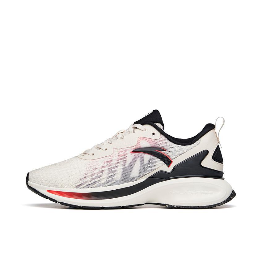 推荐商品：安踏 创1.5 跑鞋 网面透气减震回弹防滑耐磨舒适百搭休闲运动 泥沙灰/黑色/荧光璀璨红